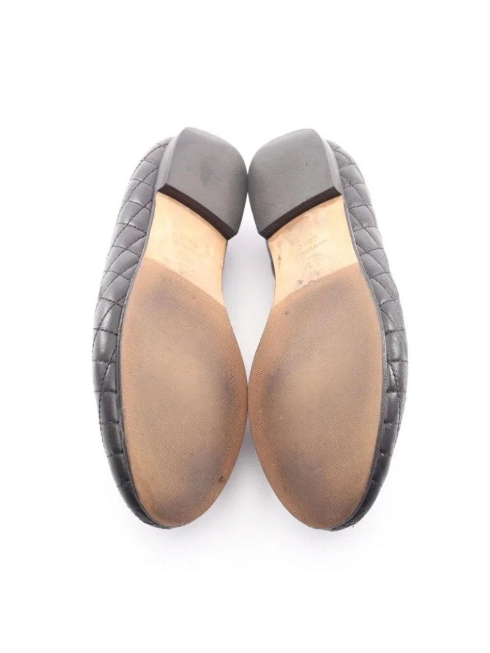 Chanel Loafers Quilted CC Logo Bk Leather